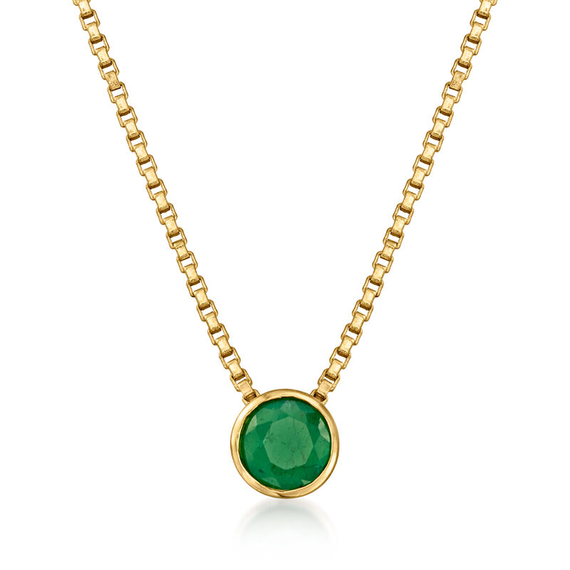 .50 Carat Emerald Necklace in 18kt Gold Over Sterling. 18&quot; image number 0