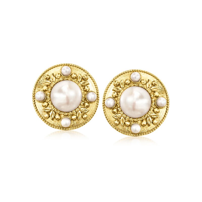 3-10.5mm Cultured Pearl Earrings in 18kt Gold Over Sterling  image number 0