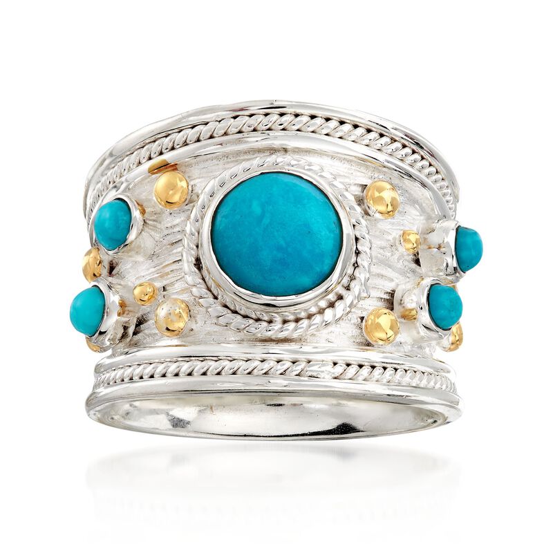 Turquoise Ring in Two-Tone Sterling Silver image number 0