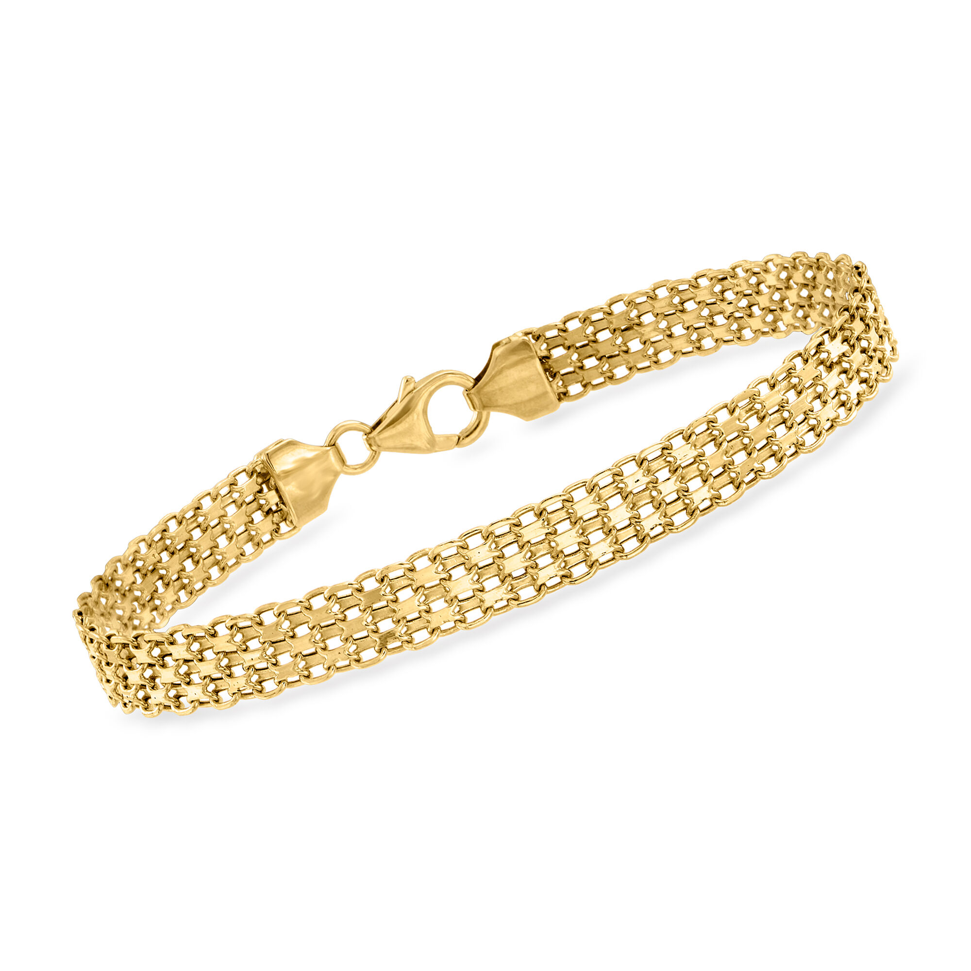 Italian 18kt Yellow Gold Bismark-Link Bracelet. 7