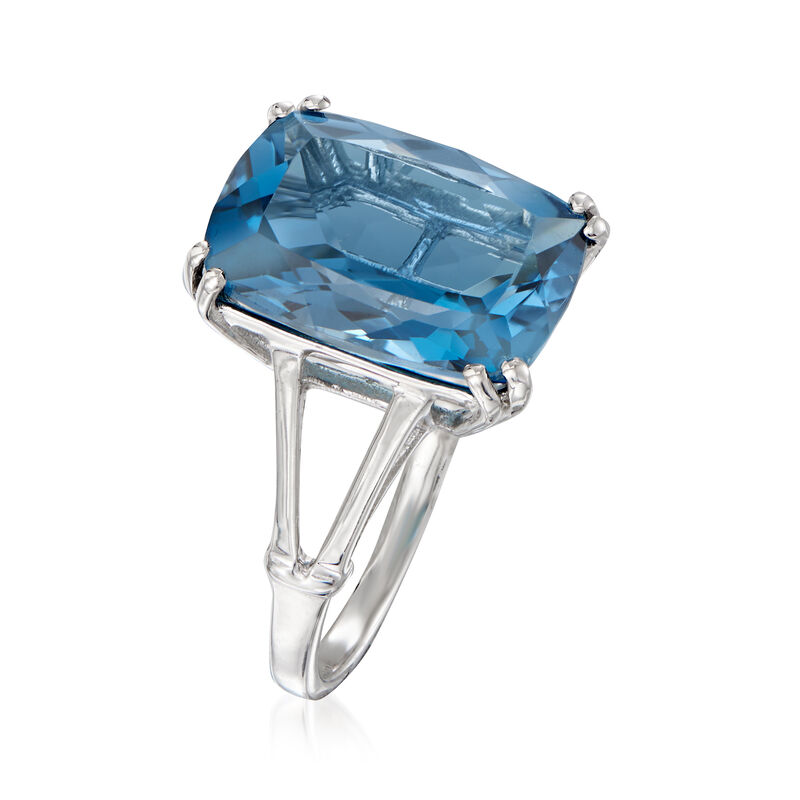 7.70 Carat London Blue Topaz Ring in Sterling Silver image number 2
