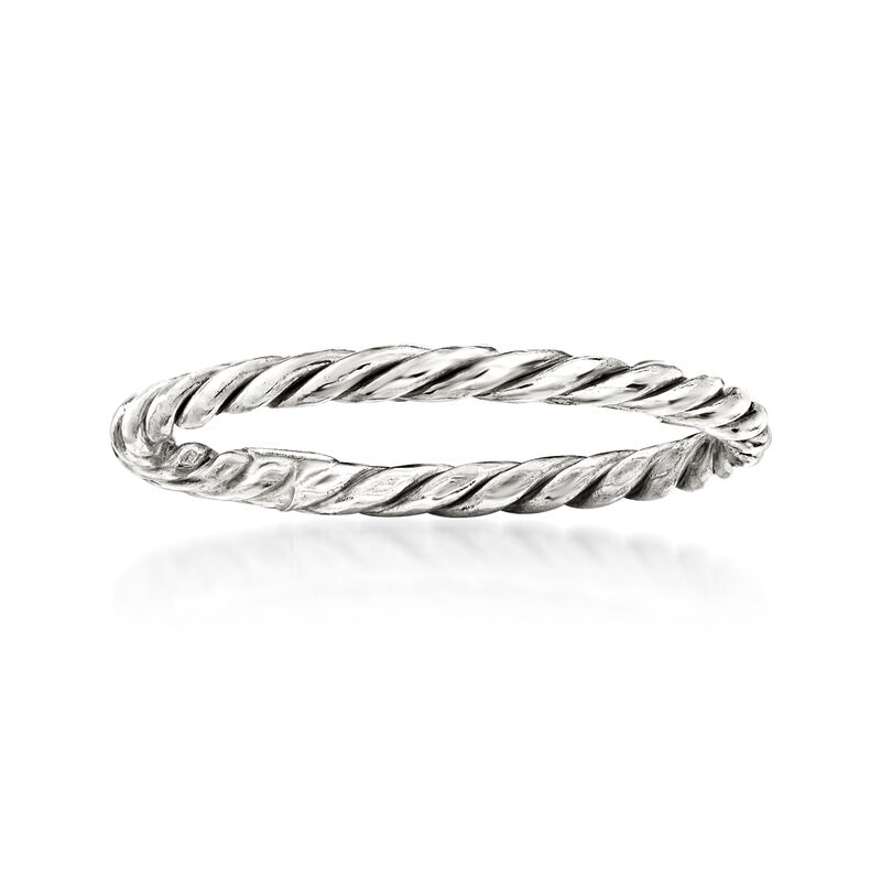 18kt White Gold Roped Ring image number 0