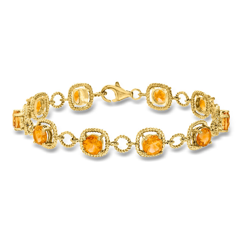 7.50 ct. t.w. Citrine Bracelet in 18kt Gold Over Sterling image number 0