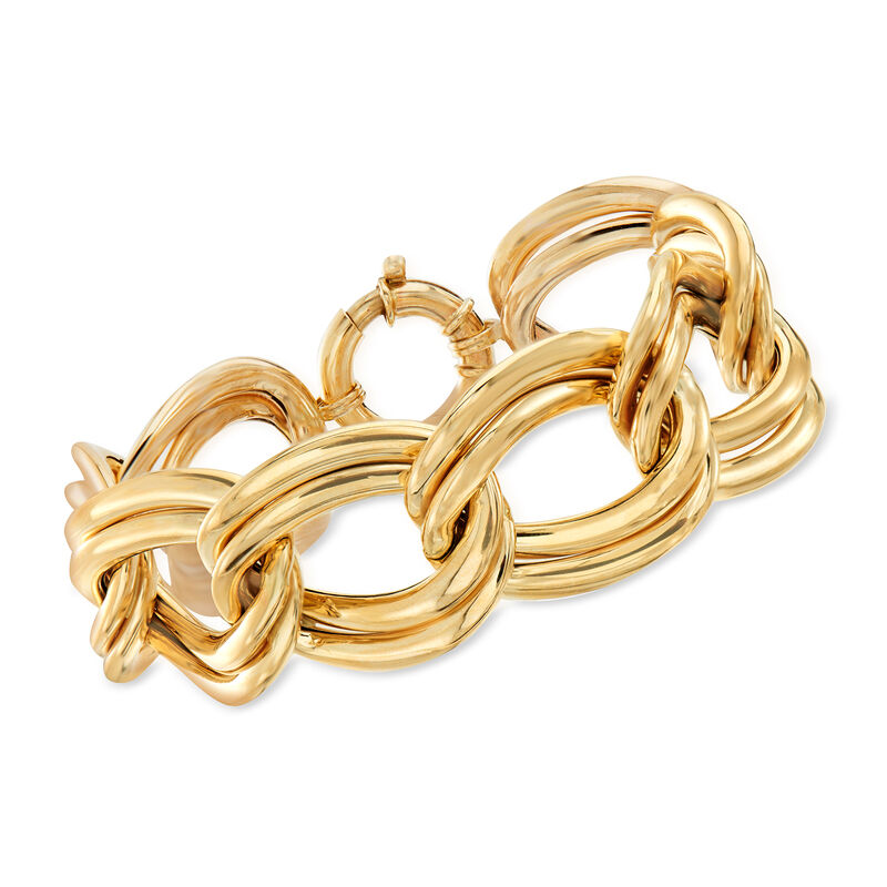 Italian 14kt Yellow Gold Large Link Bracelet image number 0