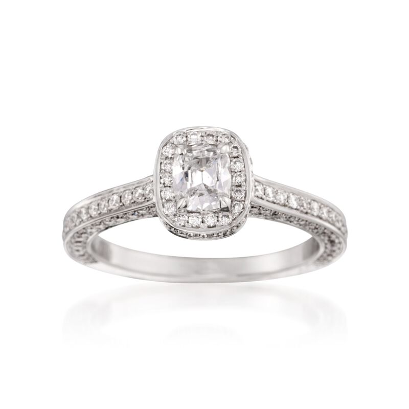 Henri Daussi 1.01 ct. t.w. Diamond Engagement Ring in 18kt White Gold image number 0