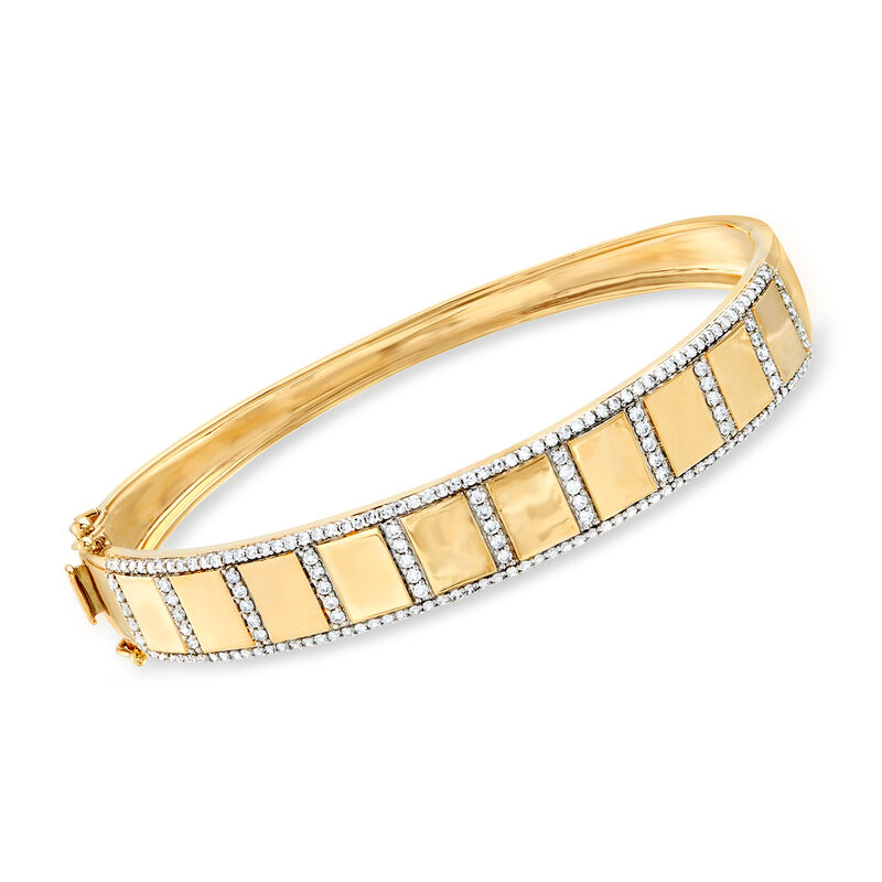 1.00 ct. t.w. Diamond Border Bangle Bracelet in 14kt Yellow Gold image number 0