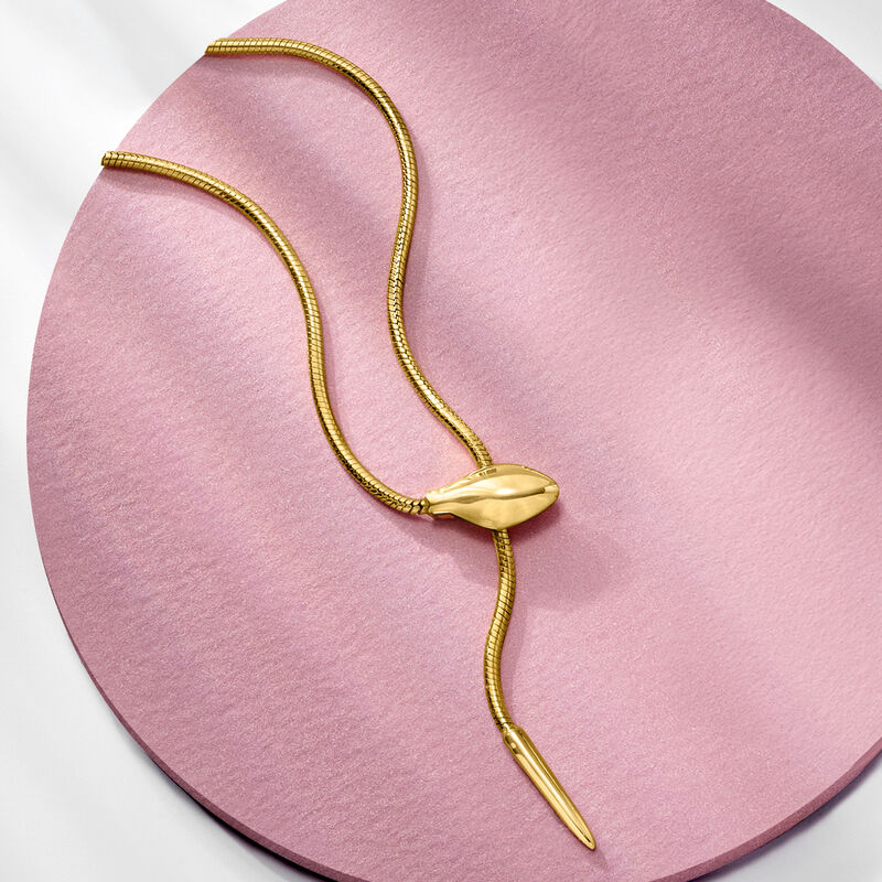 18kt Gold Vermeil Snake Lariat Necklace image number 2