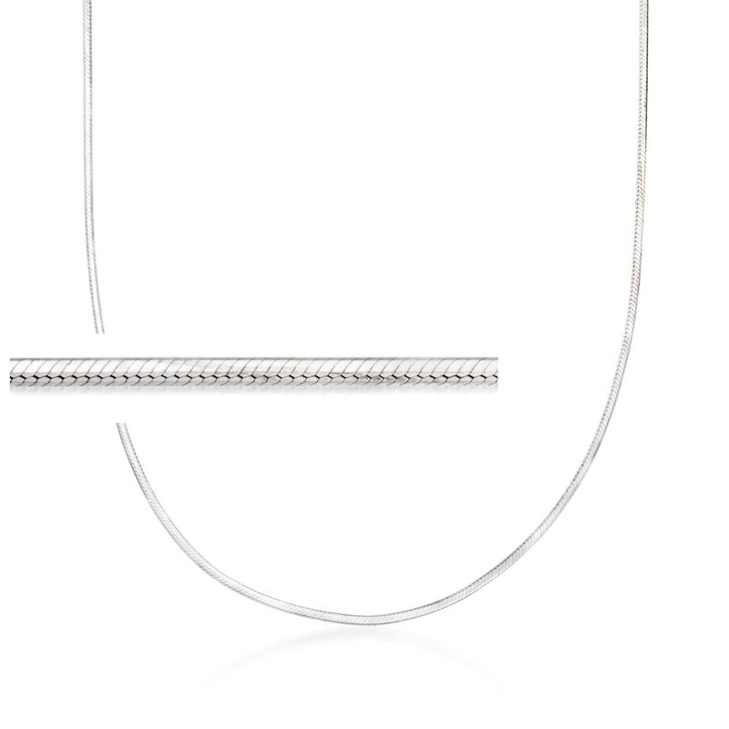 Italian 1.2mm Sterling Silver Adjustable Square Snake-Chain Necklace. 24&quot; image number 1