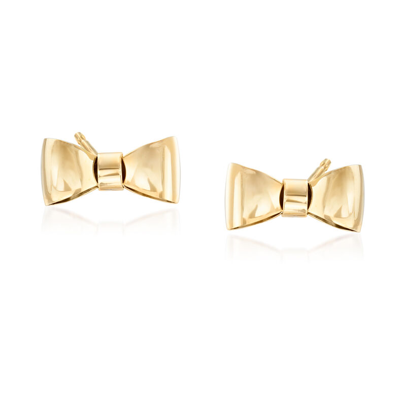 Italian 14kt Yellow Gold Bow Stud Earrings image number 0