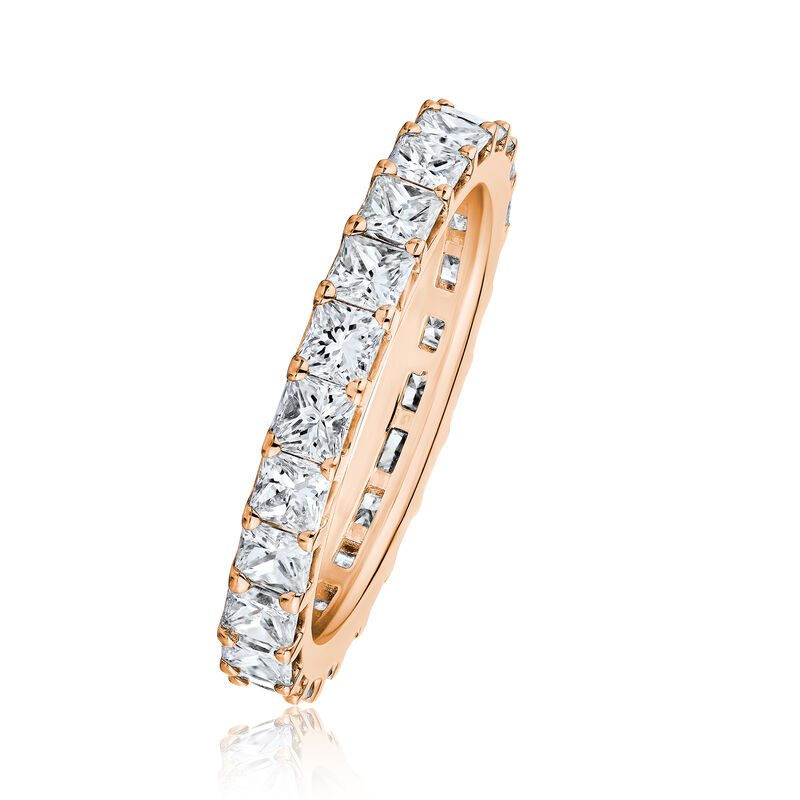 3.80 ct. t.w. Princess-Cut Diamond Eternity-Style Wedding Band in 14kt Rose Gold image number 1