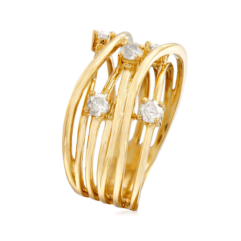 .50 ct. t.w. Diamond Highway Ring in 18kt Gold Over Sterling image number 2