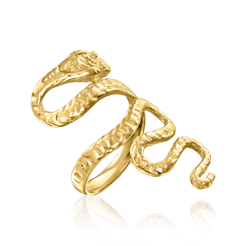 Italian 18kt Gold Over Sterling Snake Ring image number 2