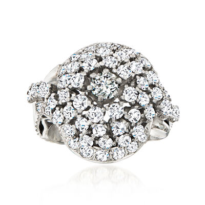 C. 1980 Vintage 3.00 ct. t.w. Diamond Cluster Dome Ring in Platinum