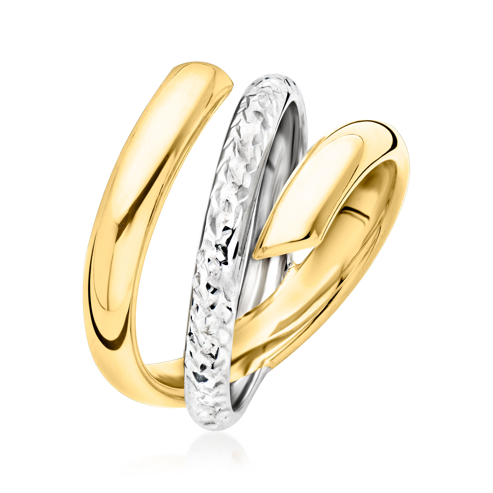 Italian 14kt Two Tone Gold Spiral Ring