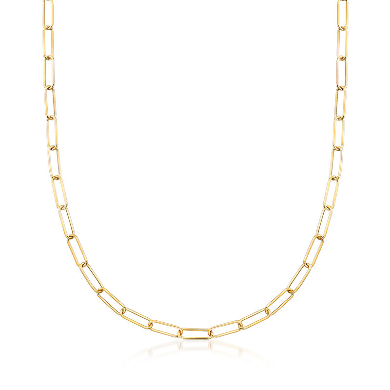 Italian 14kt Yellow Gold Paper Clip Link Necklace image number 0