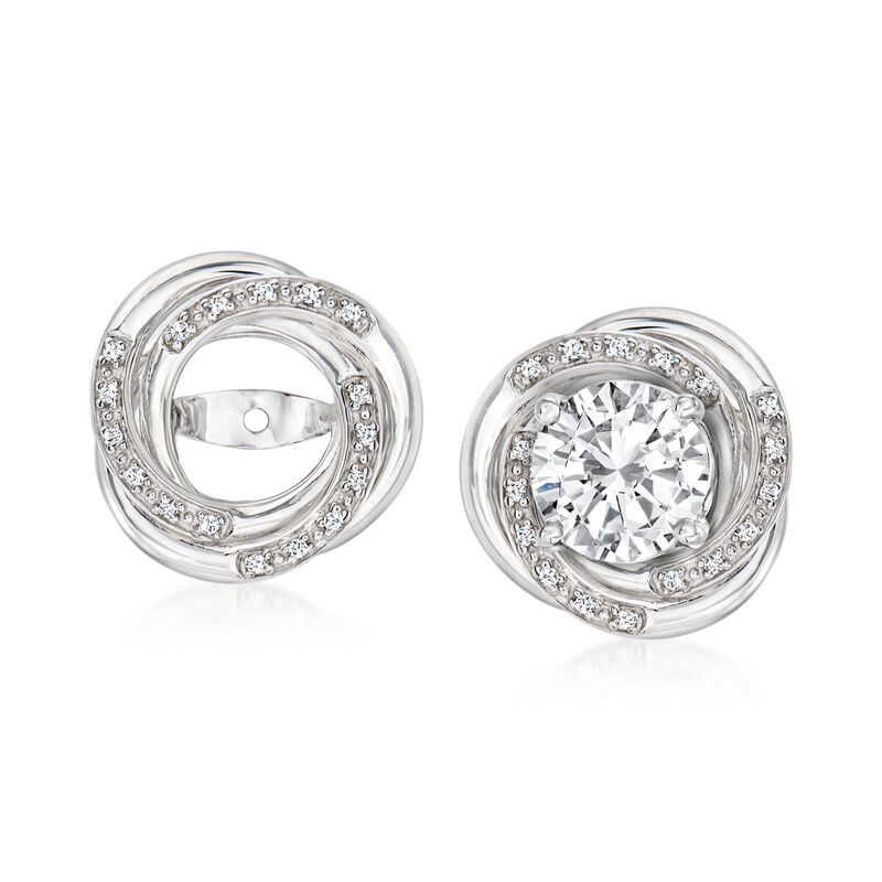 .10 ct. t.w. Diamond Swirl Earring Jackets in Sterling Silver image number 0