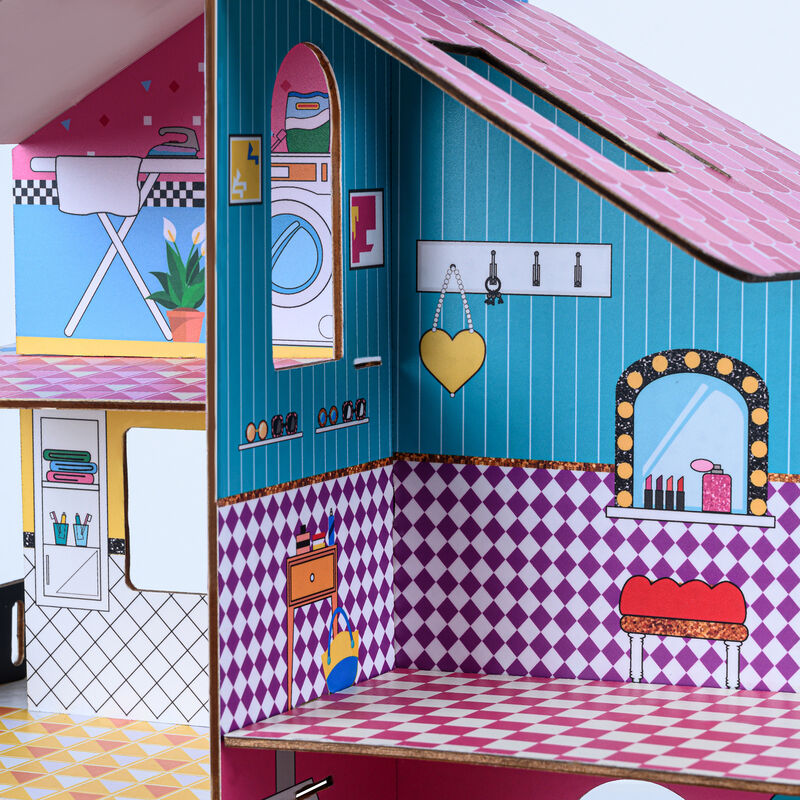 Olivia's Little World &quot;Dreamland&quot; Child's 360 Pop-Up Dollhouse with Accessories image number 4