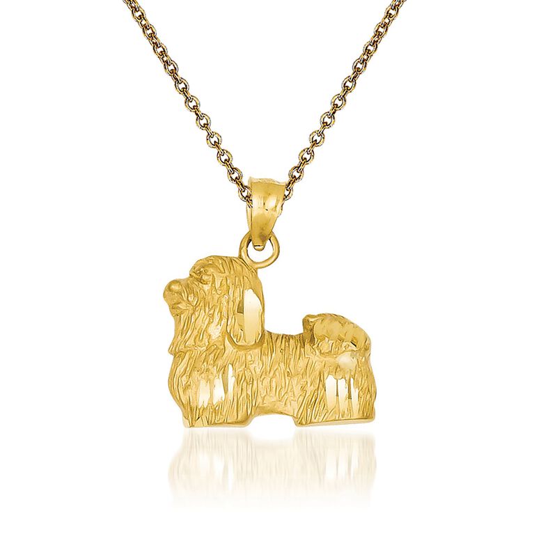 14kt Yellow Gold Shih Tzu Pendant Necklace image number 0