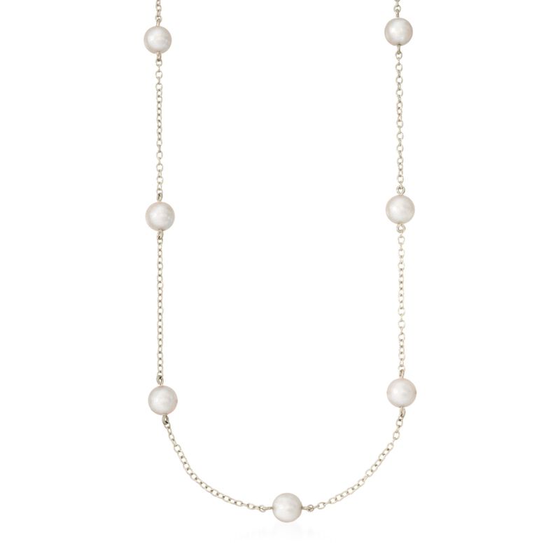 Mikimoto 5-5.5mm A+ Akoya Pearl Necklace in 18kt White Gold. 18&quot; image number 0