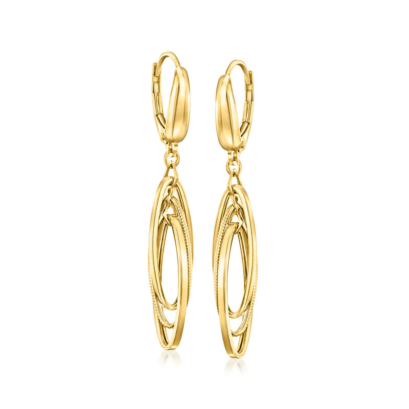 Italian 14kt Yellow Gold Triple-Oval Drop Earrings  image number 0