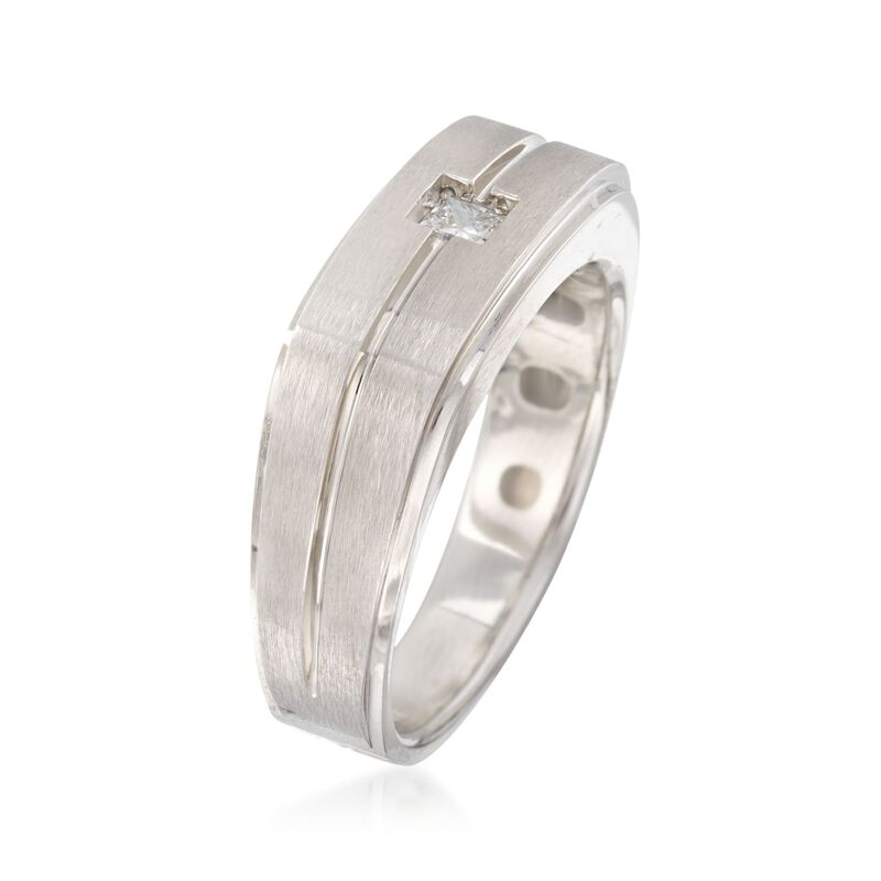 Men's .15 Carat Diamond Wedding Ring in 14kt White Gold image number 1