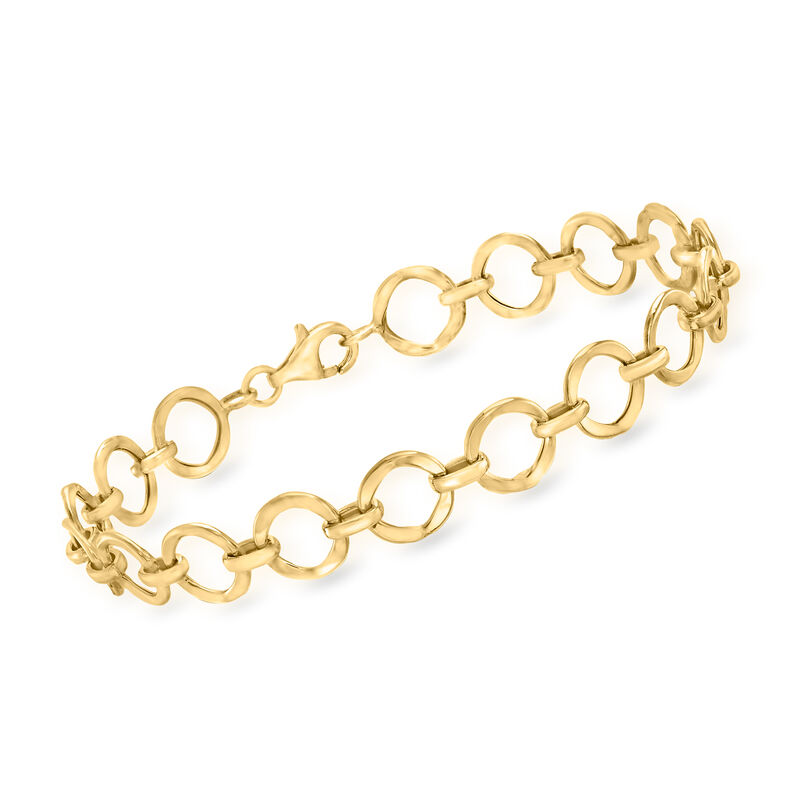 14kt Yellow Gold Circle-Link Bracelet. 7&quot; image number 0