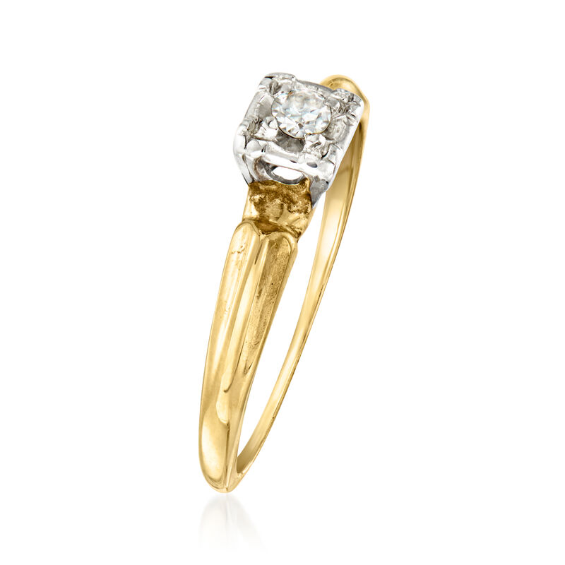 C. 1950 Vintage Diamond Ring in 14kt Yellow Gold. Size 7.25 image number 2
