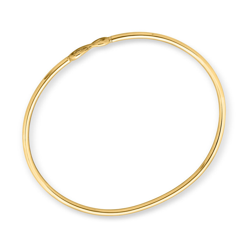 Italian 14kt Yellow Gold Infinity Symbol Bangle Bracelet. 7" image number 1