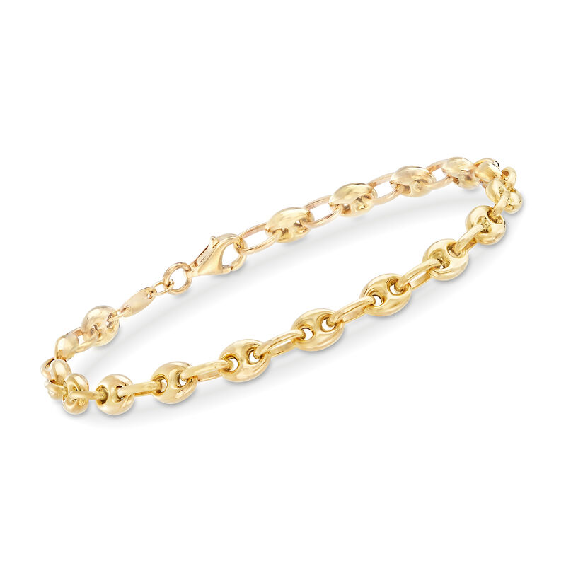 Multi-Link 14kt Yellow Gold Bracelet. 8&quot; image number 0