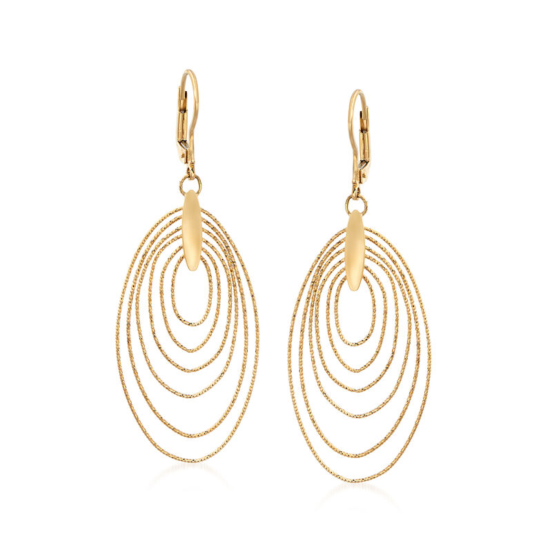 Italian 18kt Yellow Gold Multi-Oval Drop Earrings image number 0