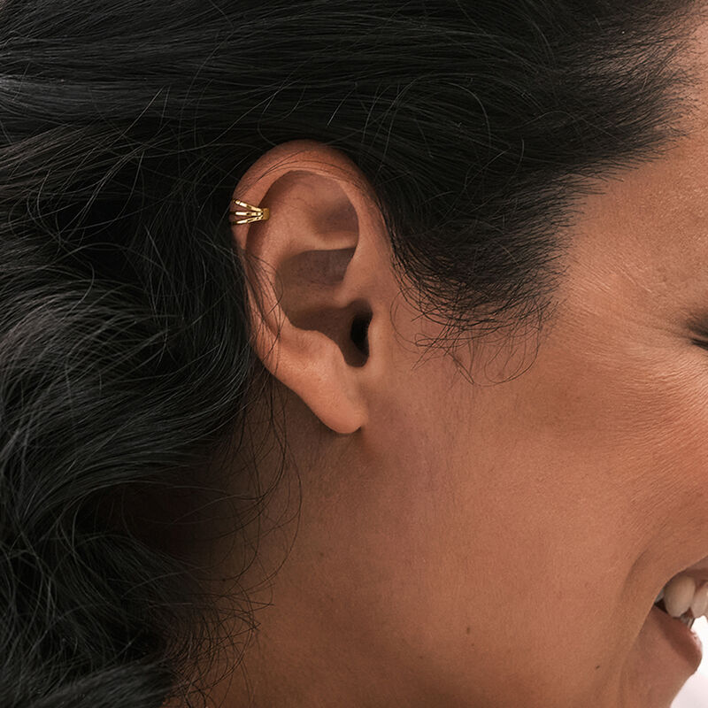 10kt Yellow Gold Three-Row Single Ear Cuff  image number 2