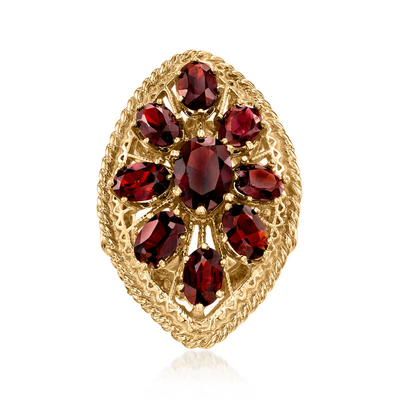 C. 1980 Vintage 6.40 ct. t.w. Garnet Ring in 14kt Yellow Gold. Size 7 image number 0