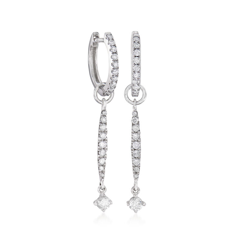 .50 ct. t.w. Diamond Hoop Earrings in 14kt White Gold image number 2