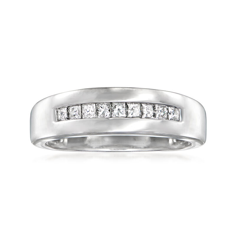 C. 1980 Vintage .65 ct. t.w. Channel-Set Diamond Ring in 14kt White Gold. Size 10.5 image number 0