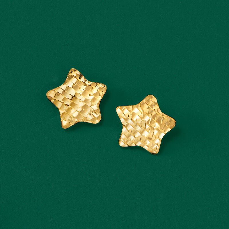Italian 14kt Yellow Gold Star Stud Earrings image number 2