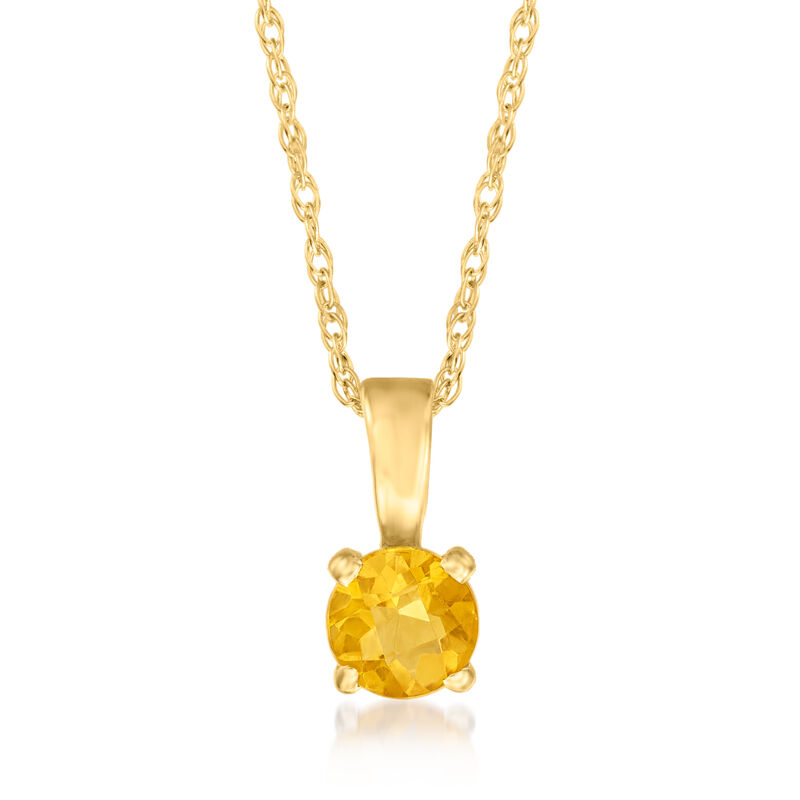 .21 Carat Citrine Pendant Necklace in 14kt Yellow Gold image number 0