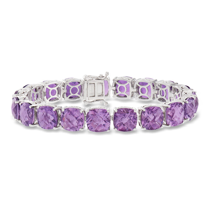 50.00 ct. t.w. Amethyst Tennis Bracelet in Sterling Silver image number 0