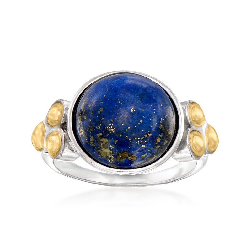 Lapis Ring in Sterling Silver and 14kt Yellow Gold image number 0