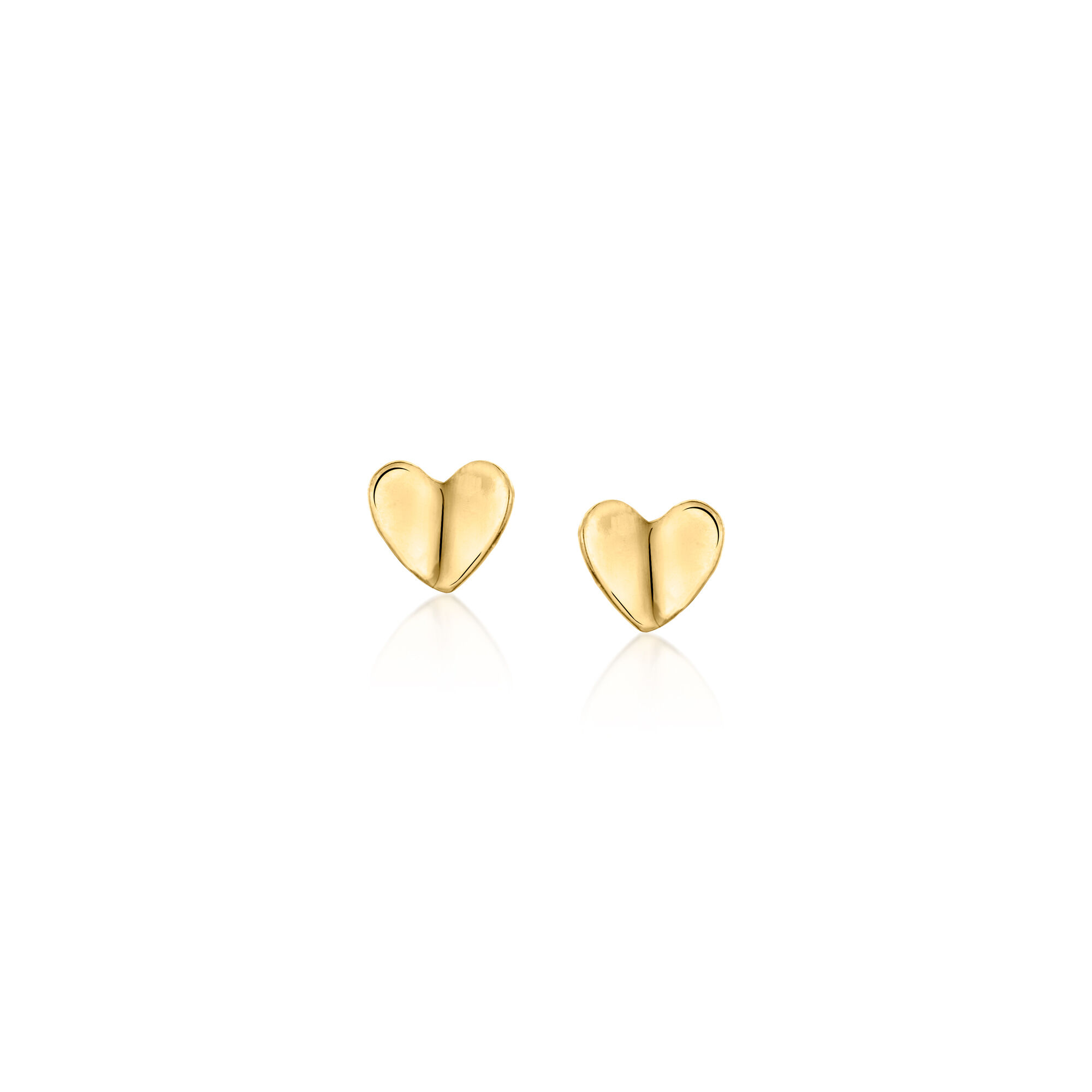 Onyx, Mother-of-Pearl and 10kt Yellow Gold Jewelry Set: Heart Stud