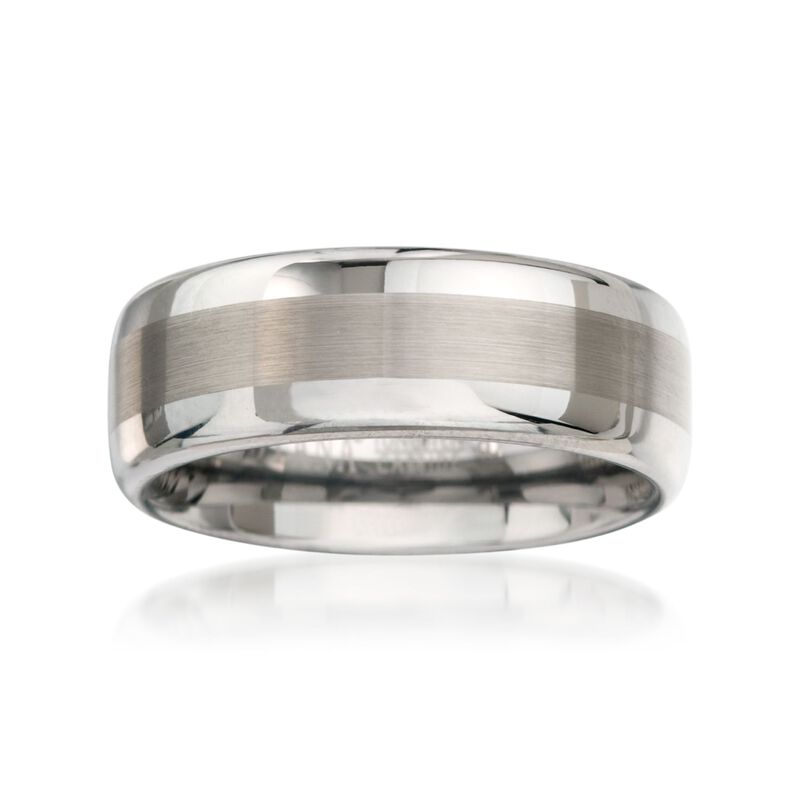 Men's 8mm Tungsten Carbide Wedding Ring image number 0