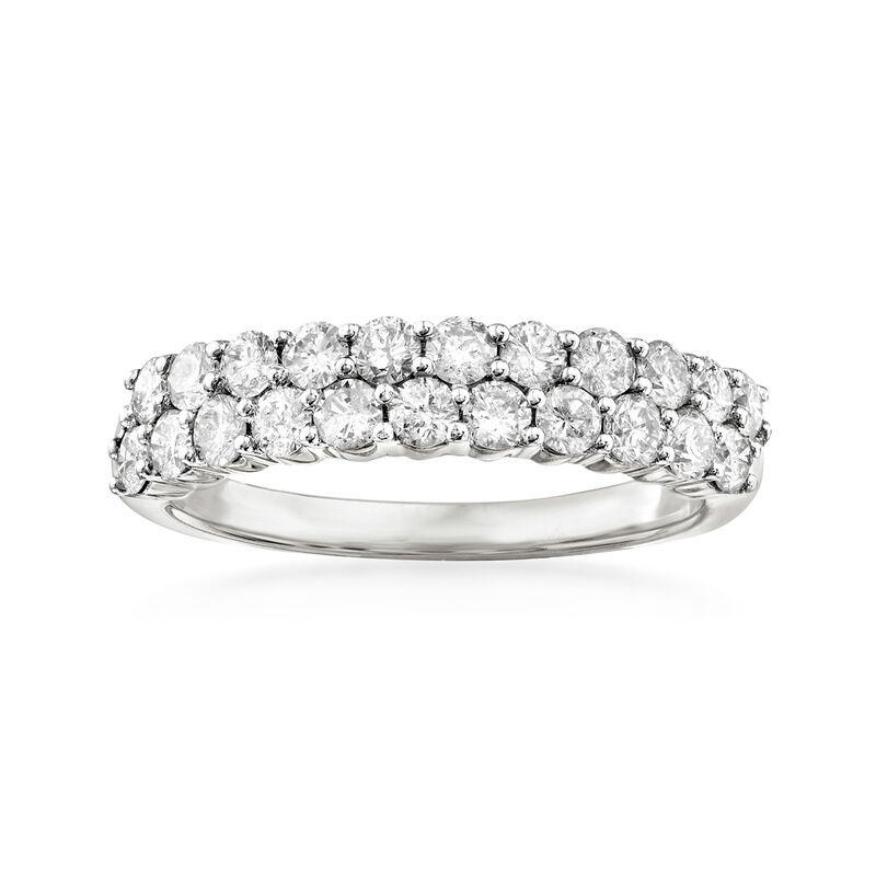 1.00 ct. t.w. Diamond Two-Row Ring in 14kt White Gold image number 0