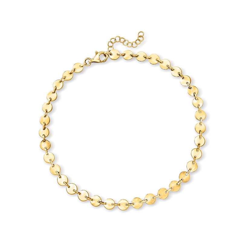 18kt Gold Over Sterling Jewelry Set: Three Anklets. 9&quot; image number 2