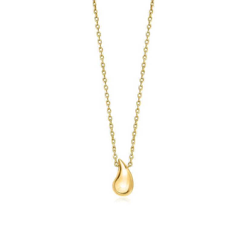 Italian 18kt Gold Over Sterling Jewelry Set: Teardrop Earrings and Necklace. 18&quot; image number 3