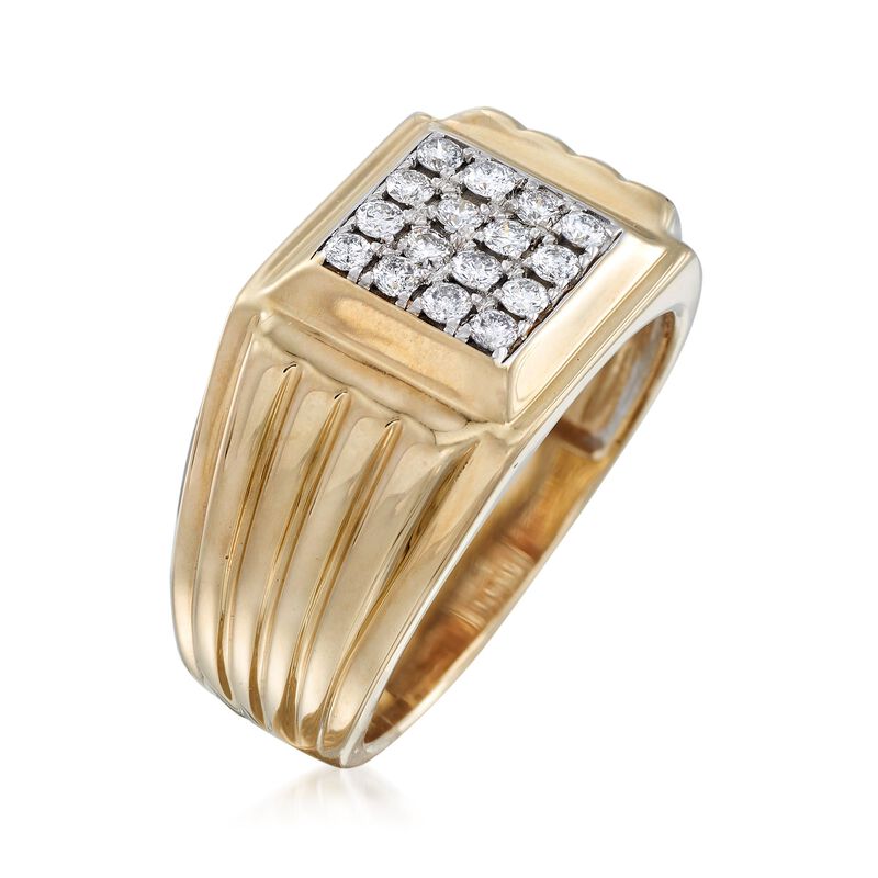 Men's .50 ct. t.w. Diamond Square-Top Ring in 14kt Two-Tone Gold image number 1