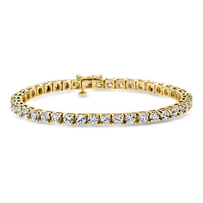 C. 2000 Vintage 6.30 ct. t.w. CZ Tennis Bracelet in 14kt Yellow Gold
