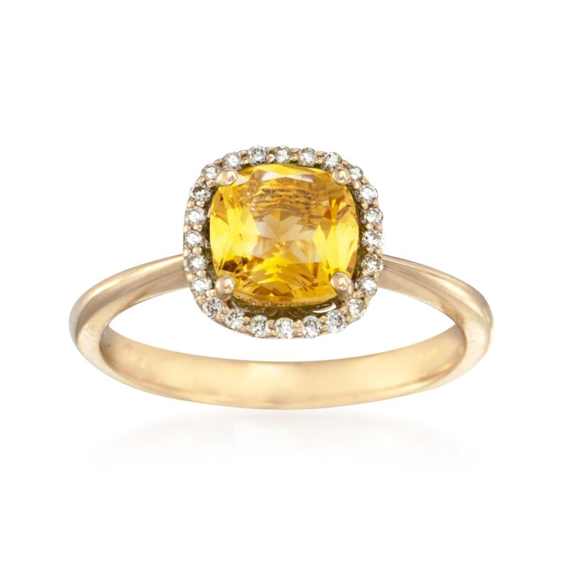 3.00 Carat Citrine and .36 ct. t.w. Diamond Halo Ring in 14kt Yellow Gold image number 0