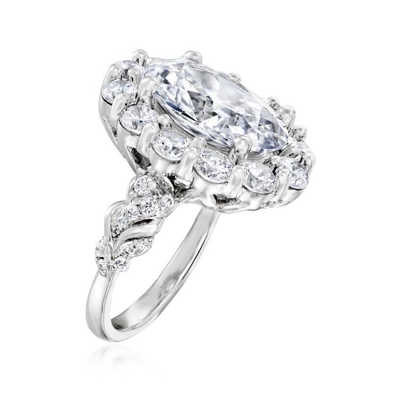 8.60 ct. t.w. CZ Halo Ring in Sterling Silver image number 2