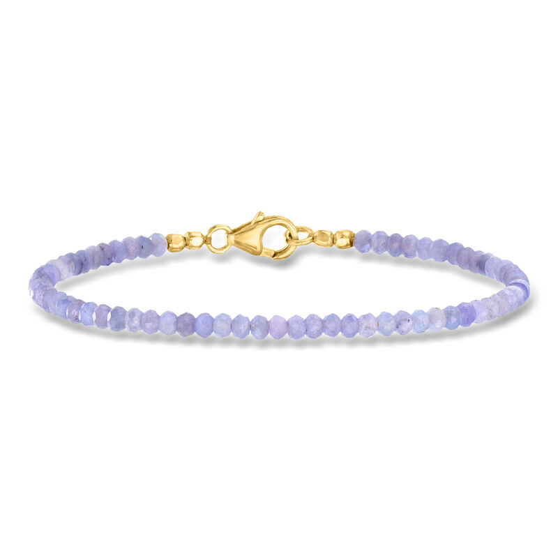 13.00 ct. t.w. Tanzanite Bead Bracelet in 18kt Gold Over Sterling image number 0