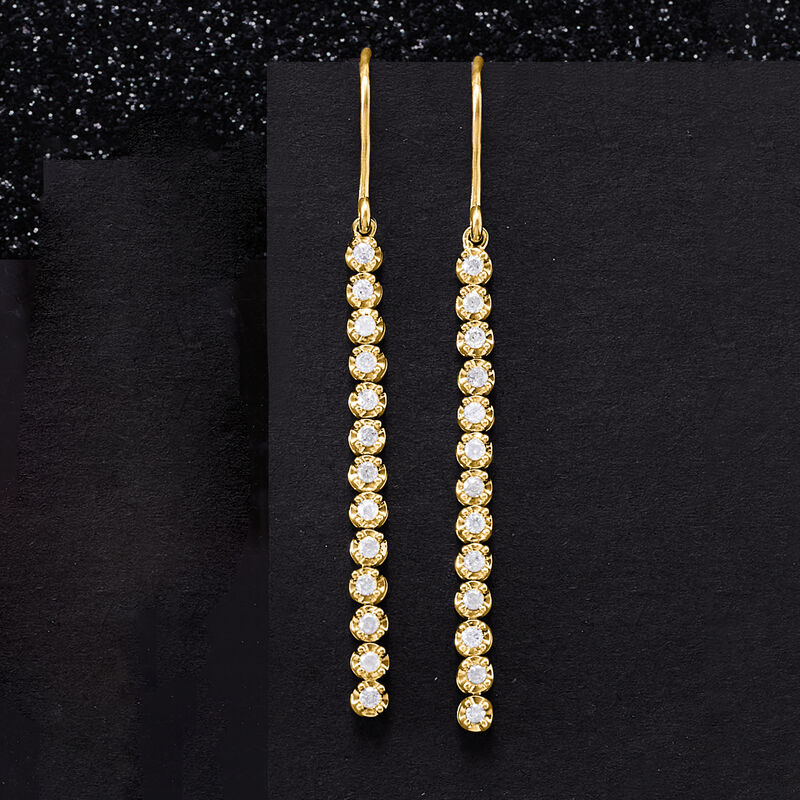 .50 ct. t.w. Diamond Linear Drop Earrings in 14kt Yellow Gold image number 2