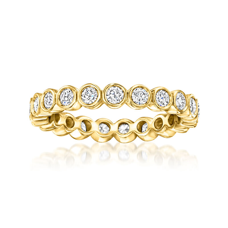 1.00 ct. t.w. Bezel-Set Lab-Grown Diamond Eternity Band in 18kt Gold Over Sterling image number 0
